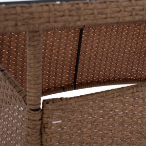 Τραπέζι Μεταλλικό Military Rattan Μπεζ Καφέ 120x70x75Υ Εκ.