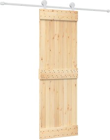 vidaXL Συρόμενη Πόρτα Φυσικό και Λευκό 70 x 210 cm