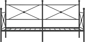 vidaXL Κρεβάτι ημέρας χωρίς στρώμα Μαύρο 80x200 cm Ατσάλι