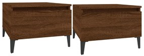 vidaXL Τραπεζάκια Σαλονιού 2 τεμ Καφέ Δρυς 50x46x35 εκ. Επεξ. Ξύλο