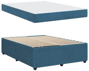 vidaXL Σκελετός κρεβατιού με στρώμα Άλλο Μπλε 140 x 200 cm Βελούδο