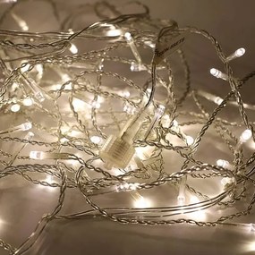 Vetur Βροχή Ασύμμετρη 100 LED Ενδιάμεσο - Soft Λευκό Σταθερό 230x70cm IP44 Διαφανές Καλώδιο 9780849
