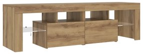 vidaXL Έπιπλο Τηλεόρασης με LED Αρτισιανή Δρυς 140x36,5x40εκ Επεξ.Ξύλο