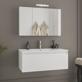 Drop Liberty 90 White Gloss 92x47 - Πάγκος με Νιπτήρα &amp; Κρυφοντουλαπο