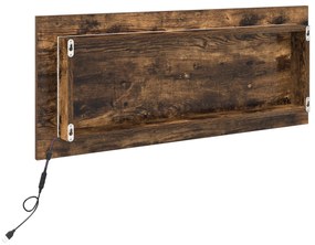 vidaXL Καθρέφτης Μπάνιου LED  Καπνιστής Δρυς 90x8,5x37 εκ Επεξεργασμένο Ξύλο