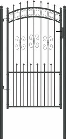 vidaXL Πύλη Φράχτη με Στρογγυλή Κορυφή KAMPEN 103 x 175 cm Ατσάλι Γκρι