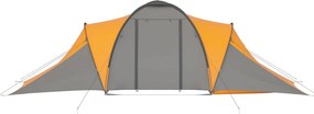 vidaXL Σκηνή Camping 6 Ατόμων Γκρι / Πορτοκαλί
