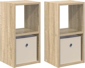 vidaXL Κομοδίνο 2 τμχ. Δρύς Sonoma 25,5 x 22 x 49,5 εκ