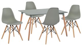 Σετ τραπεζαρίας C10229.10 5τμχ με Τραπέζι MINIMAL 120x80x73εκ. &amp; Καρέκλες TWIST Γκρί