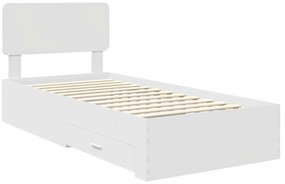 vidaXL Σκελετός Κρεβατιού Λευκό 75 x 190 cm Επεξεργασμένο ξύλο