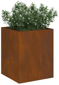vidaXL Γλάστρα Κήπου Καφέ 32 x 32 x 40 εκ. Φθαρμένο ατσάλι