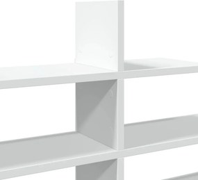 vidaXL Ράφι Τοίχου Λευκό 124,5x18x60,5 εκ. από Επεξεργασμένο Ξύλο