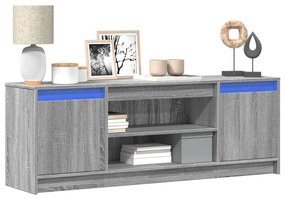 Έπιπλο Τηλεόρασης με LED Γκρι Sonoma 139,5x34x50 εκ. Επεξ. Ξύλο