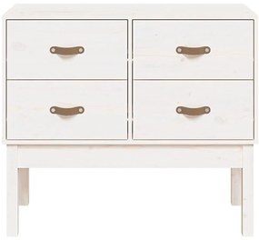 vidaXL Ντουλάπι Κονσόλα Λευκό 90 x 40 x 78 εκ. από Μασίφ Ξύλο Πεύκου
