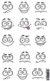 Διακοσμητικά αυτοκόλλητα τοίχου Funny Faces XS