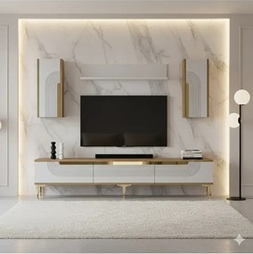 Stewehome Σετ μοντέρνας σύνθεσης τηλεόρασης με ράφι 180x30x41 cm