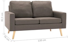 vidaXL Καναπές Διθέσιος Χρώμα Taupe Υφασμάτινος