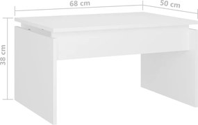 vidaXL Τραπεζάκι Σαλονιού Λευκό 68 x 50 x 38 εκ. από Επεξ. Ξύλο