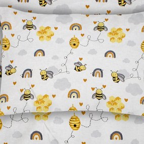 Βρεφική Μαξιλαροθήκη (35x45) Dimcol Honey Bee 545 White-Yellow