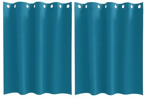 vidaXL Κουρτίνες με κουρτίνες 2 pcs Τιρκουάζ 140x140cm Πολυεστέρας