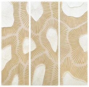 ΣΕΤ 3 ΠΙΝΑΚΕΣ ΣΕ ΚΑΜΒΑ Fylliana FL25490 ΜΠΕΖ-ΛΕΥΚΟ-ΧΡΥΣΟ 30x3x90εκ 108-126-079