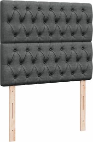 vidaXL Κρεβάτι Boxspring με Στρώμα Σκούρο Γκρι 120x190 εκ Υφασμάτινο