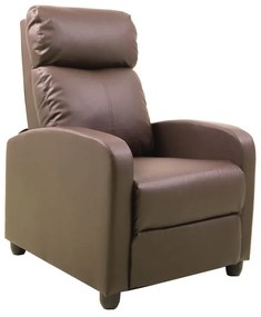 PORTER Πολυθρόνα Relax Σαλονιού - Καθιστικού Pu Καφέ -  68x86x99cm
