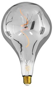 GloboStar® 99176 Λάμπα E27 R170 Rock LED SOFT SPIRAL FILAMENT 6W 480 lm 320° AC 85-265V Edison Retro με Φιμέ Γυαλί Θερμό Λευκό 2700 K Dimmable