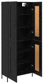 vidaXL Highboard 2 pcs Μαύρη Οξυά Επεξεργασμένο ξύλο