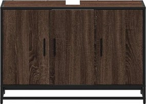 vidaXL ντουλάπι νιπτήρα μπάνιου καφέ δρυς 90x33x60 cm