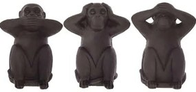 Διακοσμητικές Επιτραπέζιες Μαϊμούδες Wisdom (Σετ 3Τμχ) 07.155036 23cm Black Πολυρεσίνη