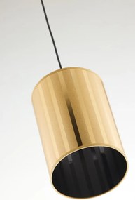 Κρεμαστό Φωτιστικό Cortina Φ18cm Μαύρο με Χρυσό