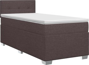 vidaXL Κρεβάτι box spring με στρώμα Σκούρο Καφέ 80 x 200 cm Ύφασμα