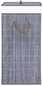 vidaXL Καλάθι Άπλυτων με 1 Τμήμα Γκρι από Μπαμπού