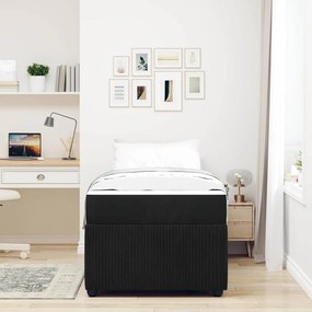 vidaXL Σκελετός Κρεβατιού με στρώμα Μαύρο 90 x 190 cm ύφασμα