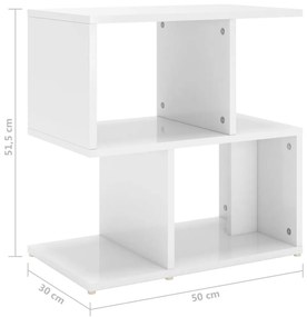 vidaXL Κομοδίνα 2 τεμ. Γυαλιστερό Λευκό 50x30x51,5 εκ. από Επεξ. Ξύλο