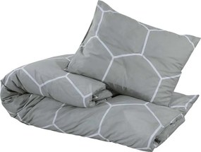 vidaXL Σετ Παπλωματοθήκης Γκρι και Λευκό 260x220 εκ. Βαμβακερό
