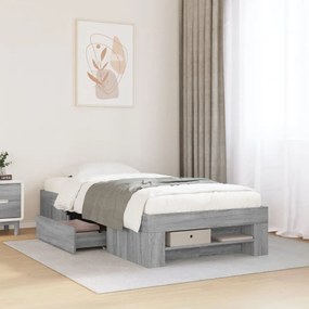 vidaXL Πλαίσιο Κρεβατιού Γκρι Sonoma 75x190 εκ. Επεξεργασμένο Ξύλο