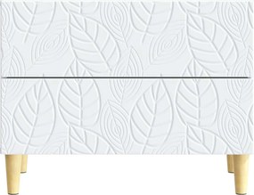 vidaXL Κομοδίνο Λευκό 62 x 34,5 x 48 εκ Επεξεργασμένο Ξύλο