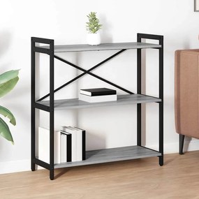 vidaXL Βιβλιοθήκη Γκρι sonoma 80 x 30 x 83 εκ Επεξεργασμένο ξύλο
