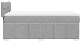 Κρεβάτι Boxspring με Στρώμα Ανοιχτό Γκρι 80x200 εκ. Υφασμάτινο - Γκρι