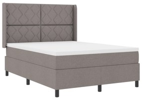 vidaXL Κρεβάτι με βάση και στρώμα & LED Ταπέζιο 160x200 εκ. Υφάσματος