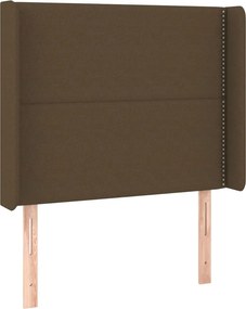 vidaXL Κρεβάτι Boxspring με Στρώμα Σκούρο Καφέ 90x190 εκ. Υφασμάτινο