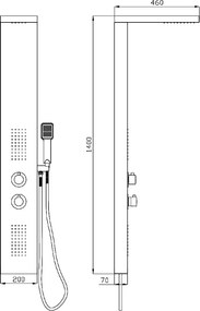 Karag Kos A7307 Black Matt - Στήλη υδρομασάζ