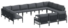 vidaXL Σετ Καναπέ Κήπου 14 pcs Ανθρακί Ατσάλι