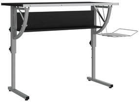 vidaXL Γραφείο Χειροτ. Μαύρο/Γκρι 110x53x(58-87) εκ. Επ. Ξύλο&amp;Ατσάλι