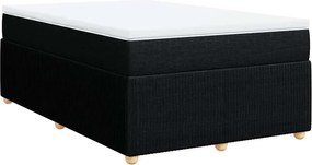 vidaXL Κρεβάτι Boxspring με Στρώμα Μαύρο 120x190 εκ. Υφασμάτινο