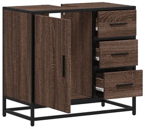 ντουλάπι νιπτήρα μπάνιου καφέ δρυς 65x33x60 cm - Καφέ