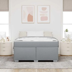vidaXL Σκελετός Κρεβατιού Ανοιχτό γκρι 160 x 200 cm ύφασμα