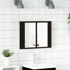 vidaXL Ντουλάπι μπάνιου με καθρέφτη Μαύρη δρυς 60 x 12 x 45 εκ.